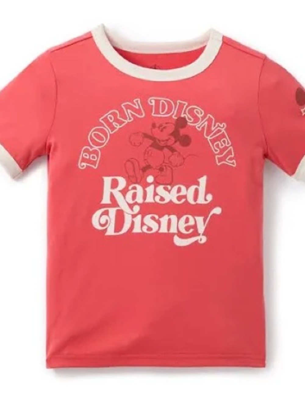 Disney Men’s "Born Disney Raised Disney" Coral Ringer Tee